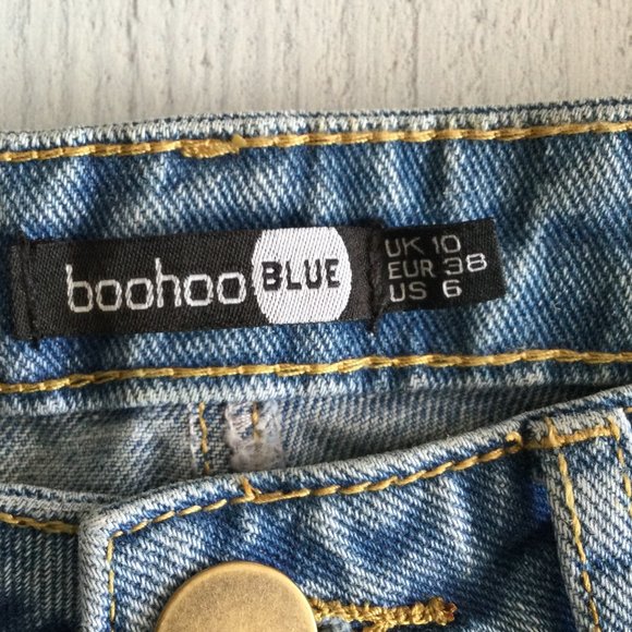 Boohoo Sophie High Waist Mom Distressed Jeans, 6 - Picture 5 of 10